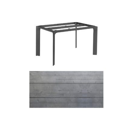 Kettler "Diamond" Tischsystem Gartentisch, Gestell Aluminium anthrazit, Tischplatte HPL Grau mit Fräsung, 140x70 cm