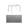 Kettler "Diamond" Tischsystem Gartentisch, Gestell Aluminium silber, Tischplatte HPL Grau mit Fräsung, 140x70 cm