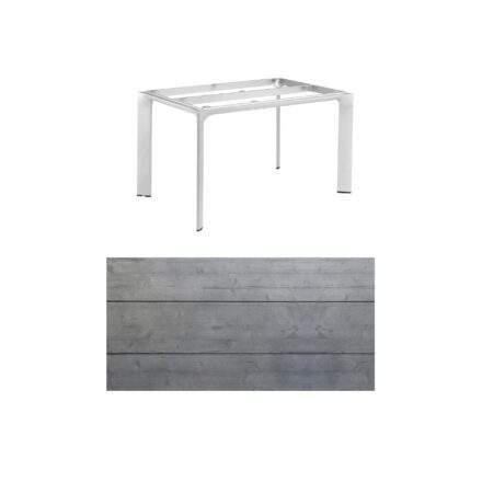 Kettler "Diamond" Tischsystem Gartentisch, Gestell Aluminium silber, Tischplatte HPL Grau mit Fräsung, 140x70 cm