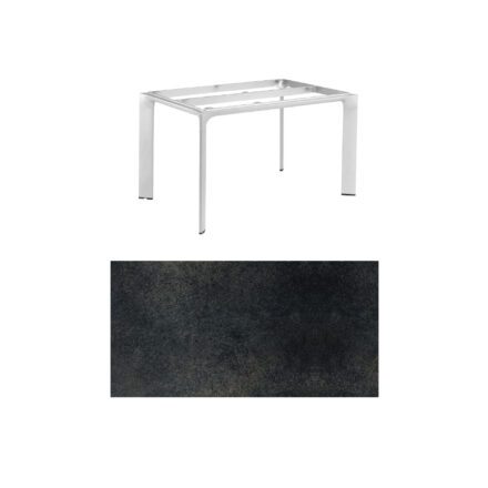 Kettler "Diamond" Tischsystem Gartentisch, Gestell Aluminium silber, Tischplatte HPL Titanit anthrazit, 140x70 cm