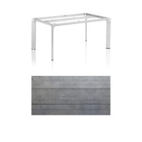 Kettler "Diamond" Tischsystem Gartentisch, Gestell Aluminium silber, Tischplatte HPL Grau mit Fräsung, 160x95 cm