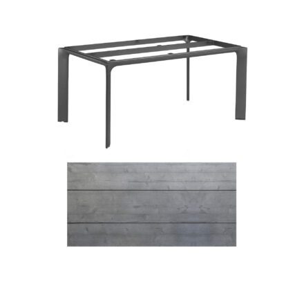 Kettler "Diamond" Tischsystem Gartentisch, Gestell Aluminium anthrazit, Tischplatte HPL Grau mit Fräsung, 180x95 cm