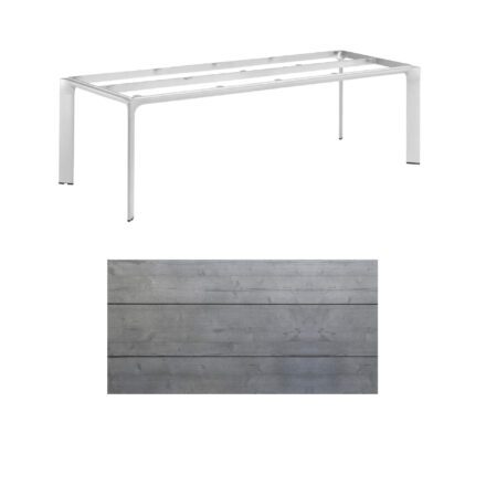 Kettler "Diamond" Tischsystem Gartentisch, Gestell Aluminium silber, Tischplatte HPL Grau mit Fräsung, 220x95 cm