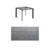 Kettler "Diamond" Tischsystem Gartentisch, Gestell Aluminium anthrazit, Tischplatte HPL Grau mit Fräsung, 95x95 cm