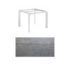 Kettler "Diamond" Tischsystem Gartentisch, Gestell Aluminium silber, Tischplatte HPL Grau mit Fräsung, 95x95 cm