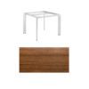 Kettler "Diamond" Tischsystem Gartentisch, Gestell Aluminium silber, Tischplatte HPL Teak-Optik mit Fräsung, 95x95 cm