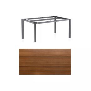 Kettler "Edge" Gartentisch, Gestell Aluminium anthrazit, Tischplatte HPL Teak-Optik mit Fräsung, 160x95 cm