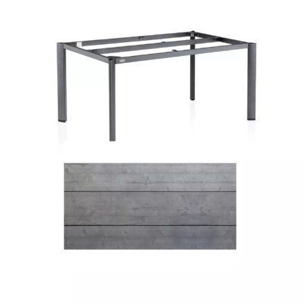 Kettler "Edge" Gartentisch, Gestell Aluminium anthrazit, Tischplatte HPL Grau mit Fräsung, 180x95 cm