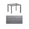 Kettler "Edge" Gartentisch, Gestell Aluminium anthrazit, Tischplatte HPL Grau mit Fräsung, 95x95 cm