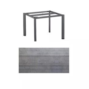 Kettler "Edge" Gartentisch, Gestell Aluminium anthrazit, Tischplatte HPL Grau mit Fräsung, 95x95 cm