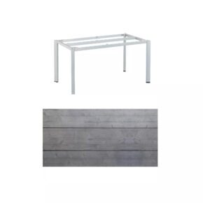 Kettler "Edge" Gartentisch, Gestell Aluminium silber, Tischplatte HPL Grau mit Fräsung, 140x70 cm