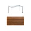 Kettler "Edge" Gartentisch, Gestell Aluminium silber, Tischplatte HPL Teak-Optik mit Fräsung, 140x70 cm