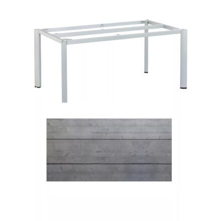 Kettler "Edge" Gartentisch, Gestell Aluminium silber, Tischplatte HPL Grau mit Fräsung, 180x95 cm