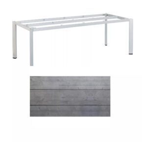 Kettler "Edge" Gartentisch, Gestell Aluminium silber, Tischplatte HPL Grau mit Fräsung, 220x95 cm