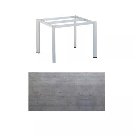 Kettler "Edge" Gartentisch, Gestell Aluminium silber, Tischplatte HPL Grau mit Fräsung, 95x95 cm