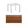 Kettler "Edge" Gartentisch, Gestell Aluminium silber, Tischplatte HPL Teak-Optik mit Fräsung, 95x95 cm