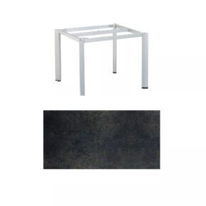 Kettler "Edge" Gartentisch, Gestell Aluminium silber, Tischplatte HPL Titanit, 95x95 cm