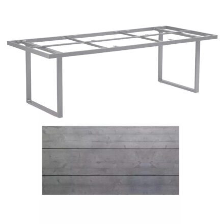 Kettler "Skate" Gartentisch Casual Dining, Gestell Aluminium silber, Tischplatte HPL Grau mit Fräsung, 220x95 cm, Höhe ca. 68 cm