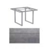 Kettler "Skate" Gartentisch Casual Dining, Gestell Aluminium silber, Tischplatte HPL Grau mit Fräsung, 95x95 cm, Höhe ca. 68 cm