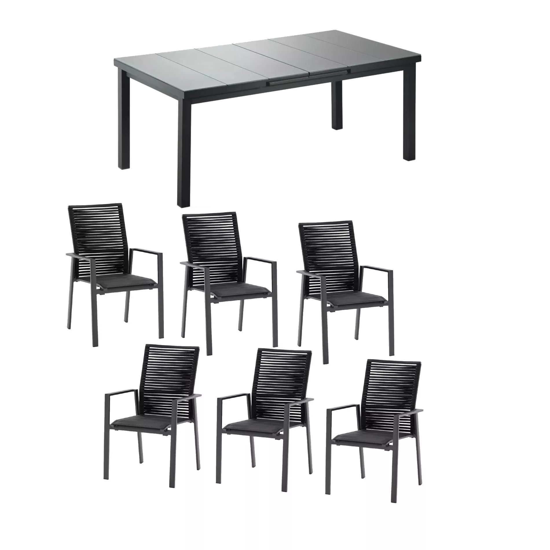 Niehoff Gartenmöbel-Set mit 6x Stuhl Cervo und Tisch Nancy