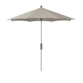 Glatz "Alu-Twist easy", Sonnenschirm, Gestell Aluminium natureloxiert, rund, Dessin 151 - Ash (© by GLATZ AG, Schweiz)