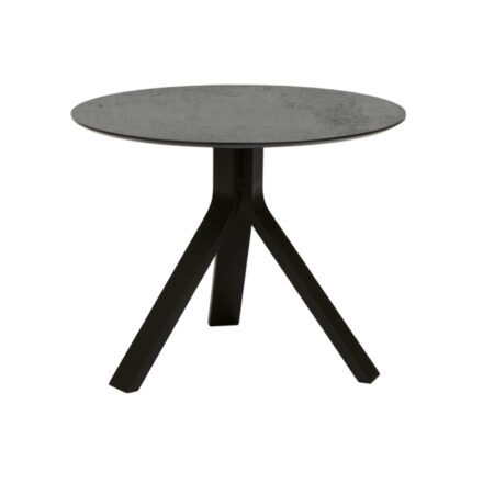 Stern "Freddie" Beistelltisch, Gestell Aluminium schwarz matt, Tischplatte HPL Zement, Ø 55 cm, Höhe 43 cm