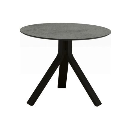 Stern "Freddie" Beistelltisch, Gestell Aluminium schwarz matt, Tischplatte HPL Zement, Ø 60 cm, Höhe 48 cm