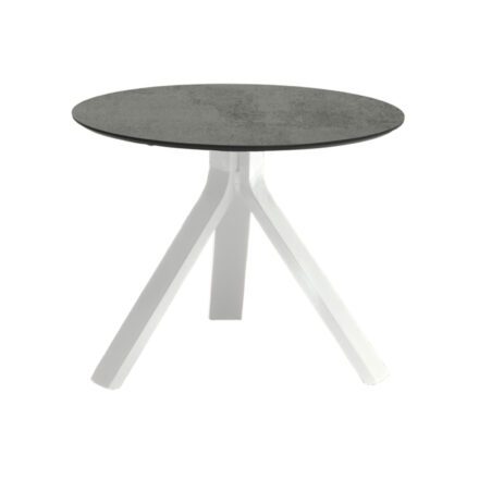 Stern "Freddie" Beistelltisch, Gestell Aluminium weiß, Tischplatte HPL Zement, Ø 55 cm, Höhe 43 cm