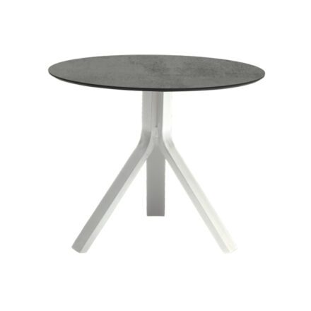 Stern "Freddie" Beistelltisch, Gestell Aluminium weiß, Tischplatte HPL Zement, Ø 65 cm, Höhe 53 cm