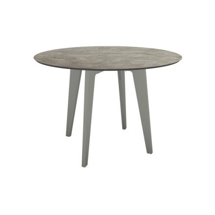 Stern Gartentisch rund 110 cm, Aluminium graphit, Tischplatte HPL Slate Stone