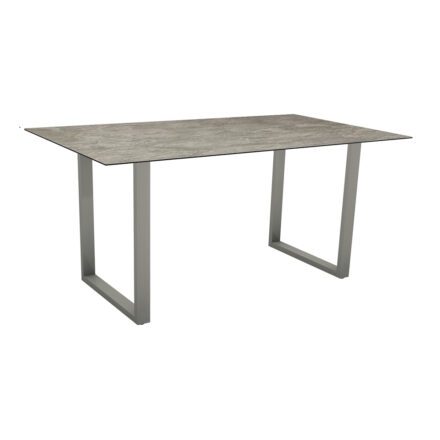 Stern Kufentisch, Gestell graphit, Tischplatte HPL Slate Stone, Tischgröße: 160x90 cm