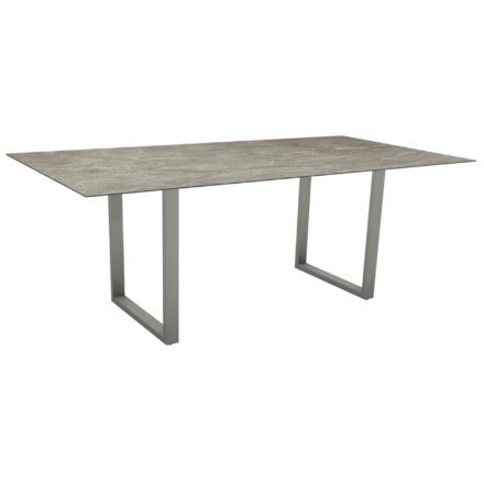 Stern Kufentisch, Maße: 200x100x73 cm, Gestell Aluminium graphit, Tischplatte HPL Slate Stone