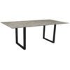 Stern Kufentisch, Maße: 200x100x73 cm, Gestell Aluminium schwarz matt, Tischplatte HPL Slate Stone