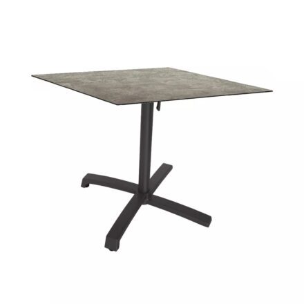 Stern "Livorno" Bistrotisch 80x80cm, Gestell Alu anthrazit, Tischplatte HPL Slate Stone