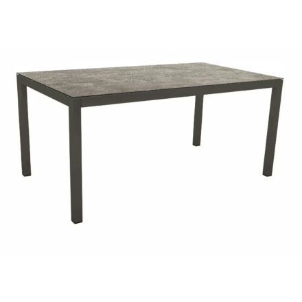 Stern Gartentisch, Gestell Aluminium anthrazit, Tischplatte HPL Slate Stone, 130x80 cm