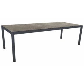 Stern Gartentisch, Gestell Aluminium anthrazit, Tischplatte HPL Slate Stone, 250x100 cm