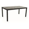 Stern Gartentisch, Gestell Aluminium schwarz matt, Tischplatte HPL Slate Stone, 130x80 cm