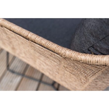 4Seasons Outdoor Serie "Belmond", Gestell Edelstahl anthrazit, Polyrattan natur, Kissen Olefin anthrazit
