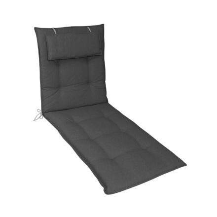 KETTtex Auflage für Gartenliege, 200x60x7 cm, anthrazit, mit Kopfpolster