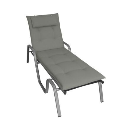 KETTtex Auflage für Gartenliege, 200x60x7 cm, grau, mit Kopfpolster