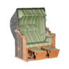 Sonnenpartner Strandkorb “Classic” 2-Sitzer, Halbliegemodell, PVC-Kunststoffgeflecht Anthrazit, Markisenstoff Dessin 119