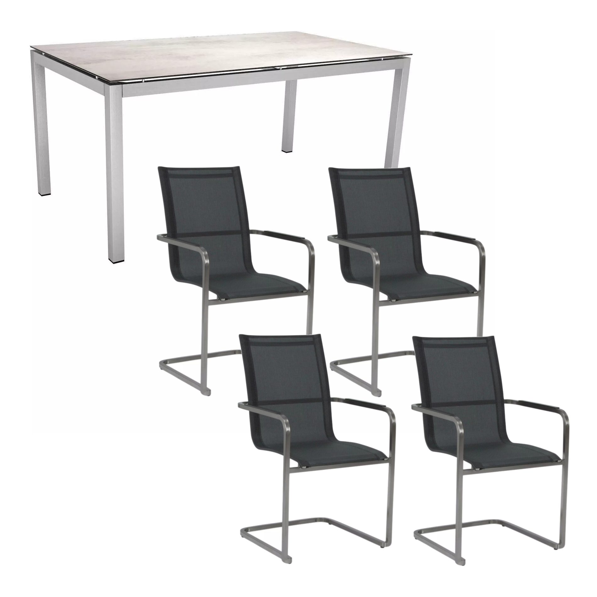 Stern GartenmöbelSet mit Freischwinger Evoee und Tisch Classic neu