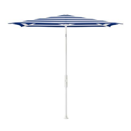 Glatz "Twist", Sonnenschirm, Gestell matt weiss, rechteckig, Dessin 602 - Blue stripe (© by GLATZ AG, Schweiz)