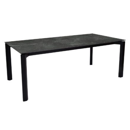 Stern Gartentisch Penta, Gestell Aluminium schwarz matt in 220x100cm, Tischplatte HPL Slate