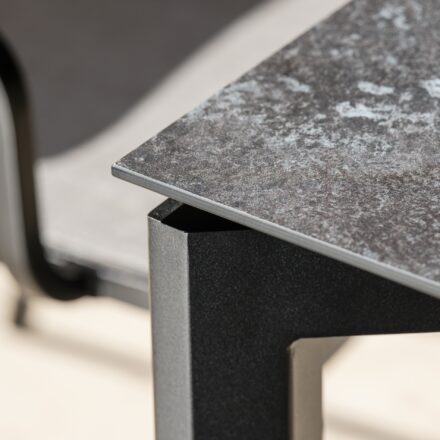 Stern Gartentisch Penta, Gestell Aluminium schwarz matt, Tischplatte HPL Slate