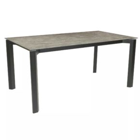 Stern Penta Gartentisch, Gestell Aluminium anthrazit, Tischplatte HPL Slate Stone, 160x90cm