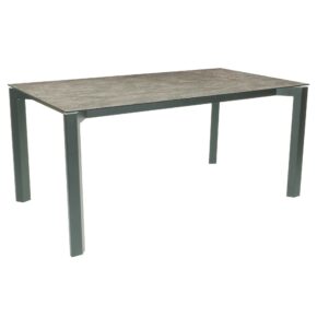 Stern Penta Gartentisch, Gestell Aluminium graphit, Tischplatte HPL Slate Stone, 160x90cm