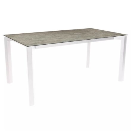 Stern Penta Gartentisch, Gestell Aluminium weiss, Tischplatte HPL Slate Stone, 160x90cm