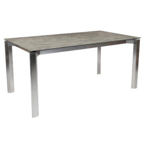 Stern Penta Gartentisch, Gestell Edelstahl, Tischplatte HPL Slate Stone, 160x90cm