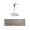 Stern "Mailand" Bistrotisch 80x80 cm, Aluminium in Edelstahloptik, Tischplatte HPL Slate Stone